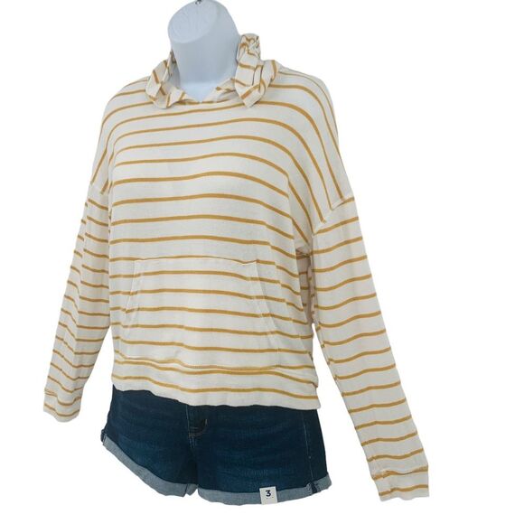 American Eagle Striped Soft Plush Pullover Hoodie Sweater - Picture 3 of 9